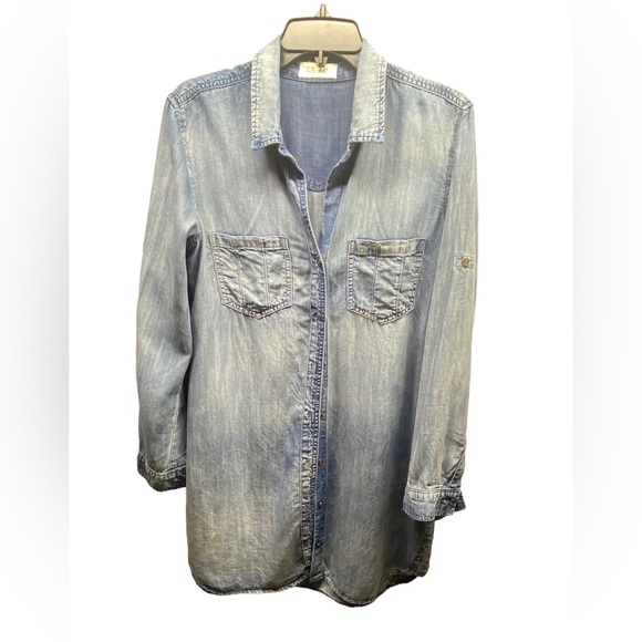 Anthropologie Bella Dahl Denim Hipster Dress / Vtg  Malibu Medium - Picture 8 of 14